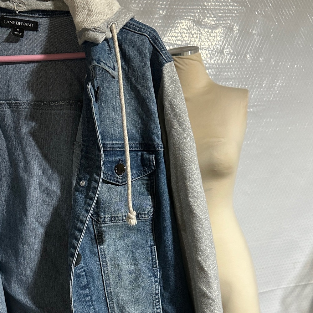 Lane Bryant Blue and Gray Jean Jacket - Picture 2 of 4
